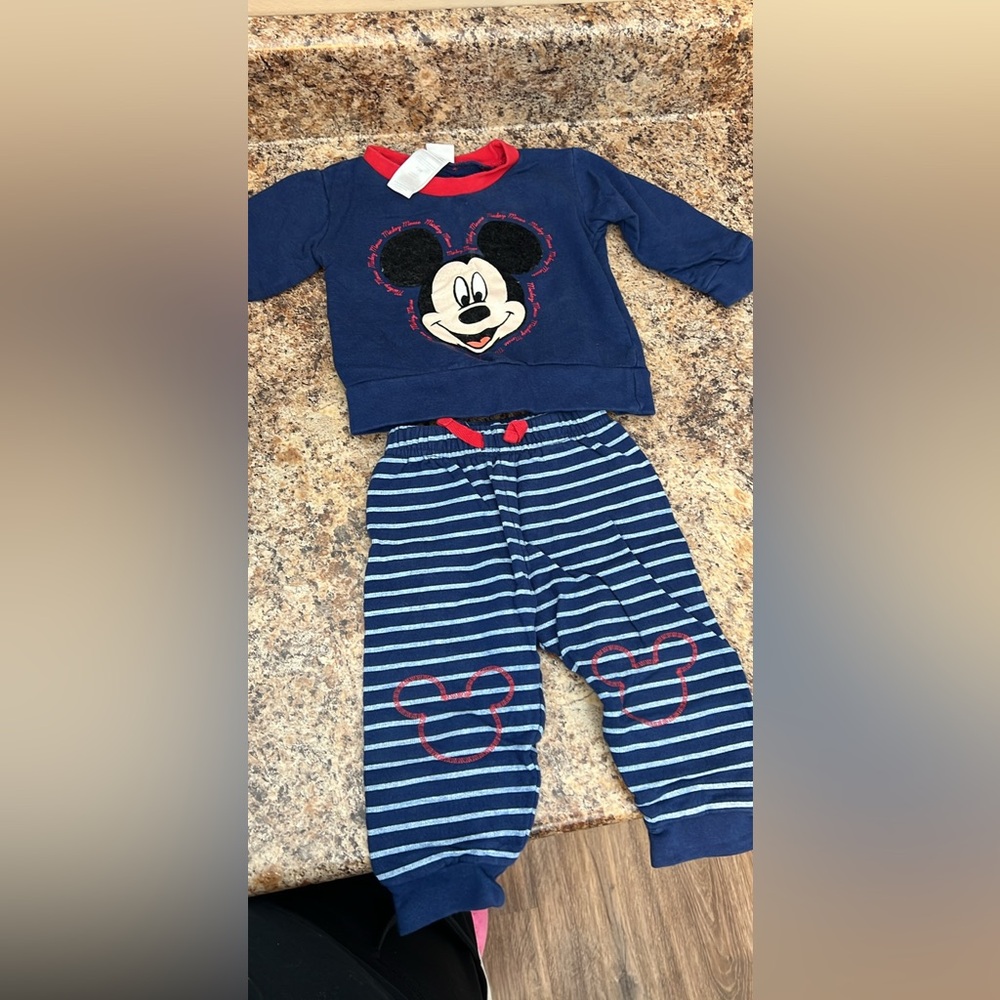 Disney Mickey Mouse Kids Pajama Set - Navy and Red